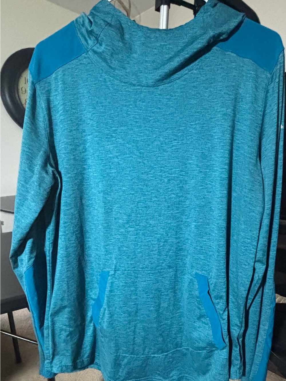 Columbia Teal Hooded Pullover with Accent Panels